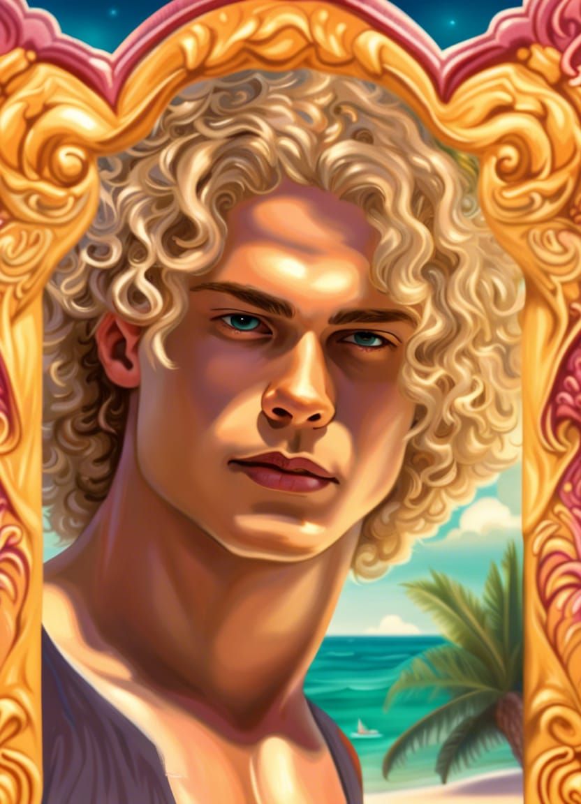 Blond guy on the beach