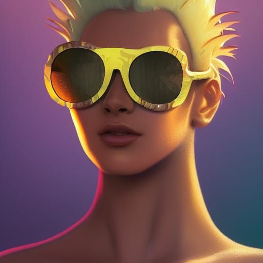 Pineapple Cool: Sunglasses Portrait in High Definition