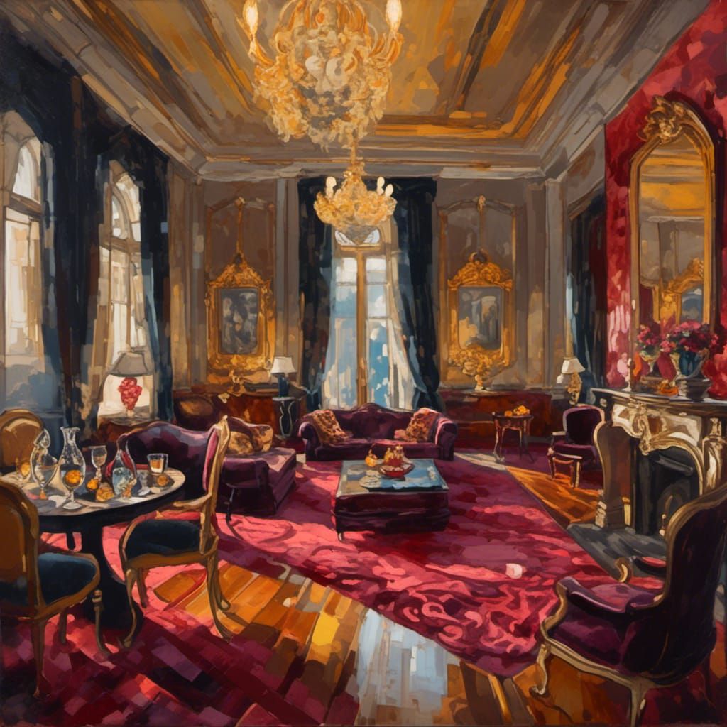 Fauvist Painting of a Decadent Art Deco Party