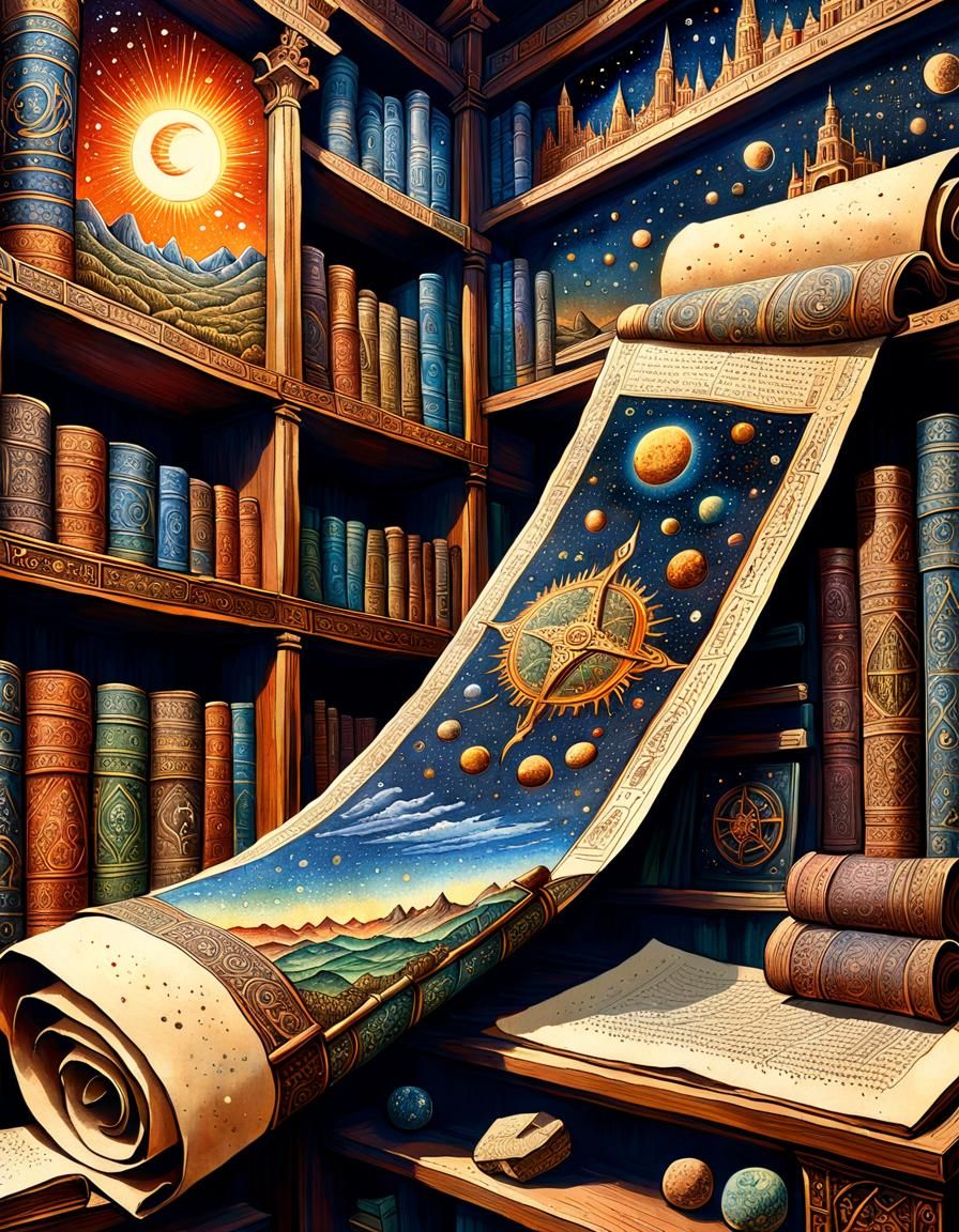 Ókori könyvtár részlet