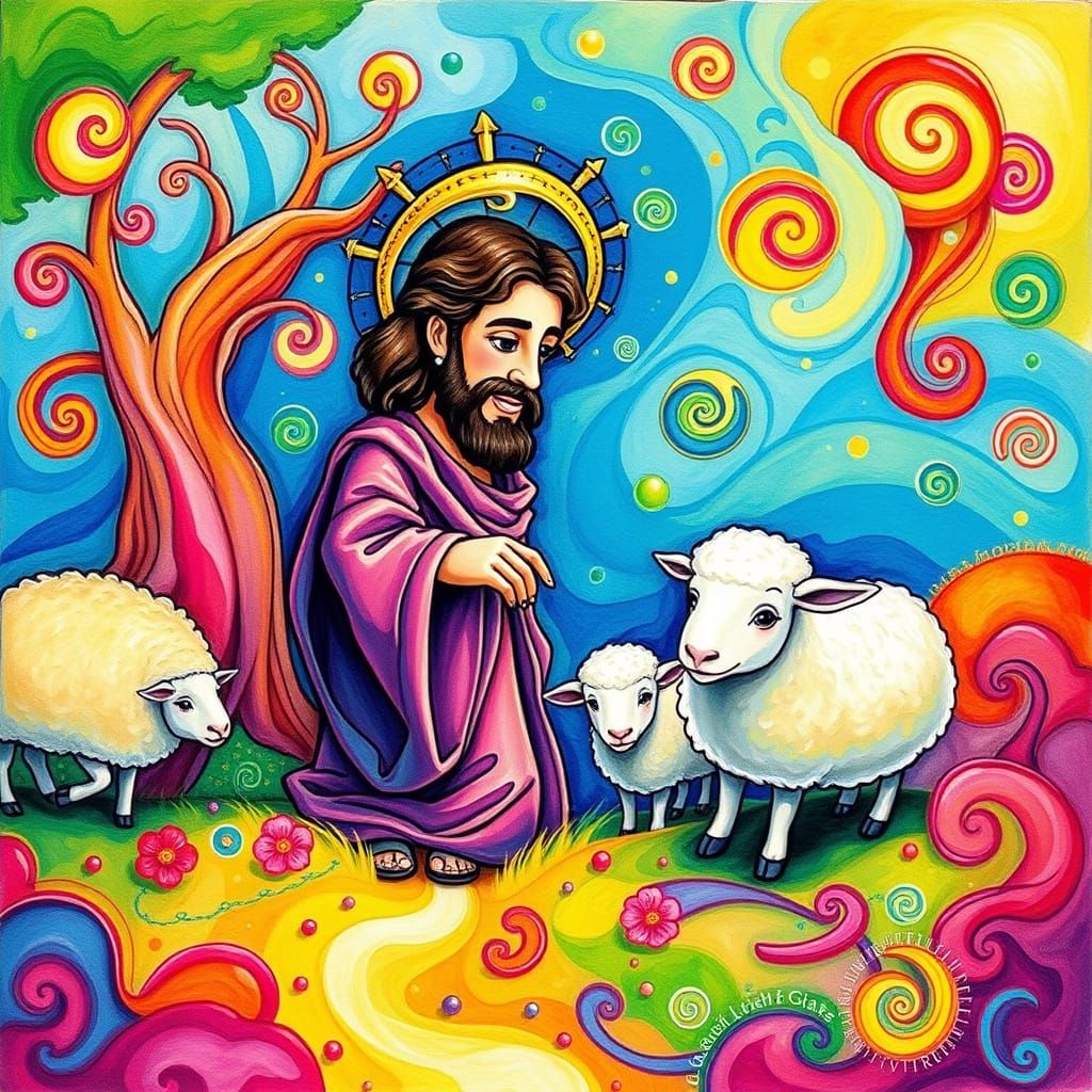 Jesus the Good Shepherd Searches for Lost Lamb