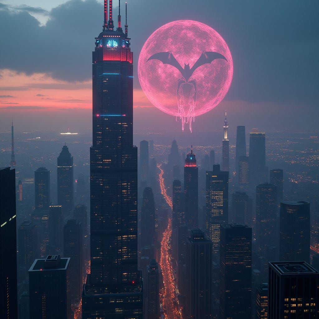 Hyperrealistic Futuristic Cityscape at Dusk, Inspired by Syd...