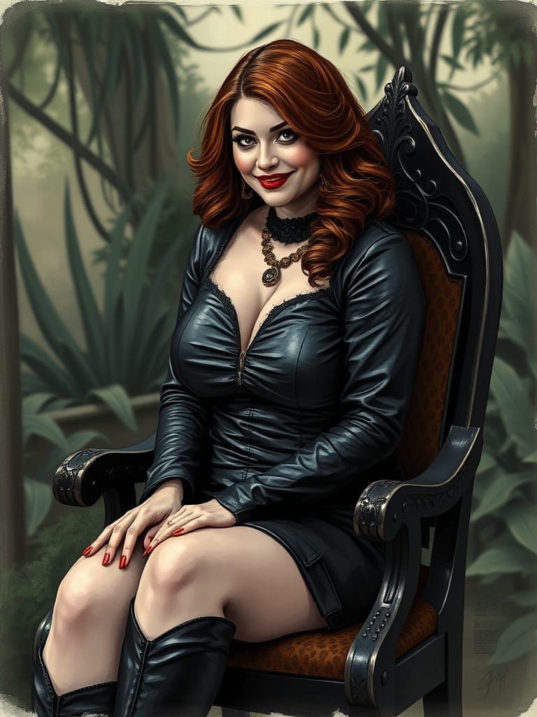 Gothic Egyptian Woman in Dark Garden Portrait