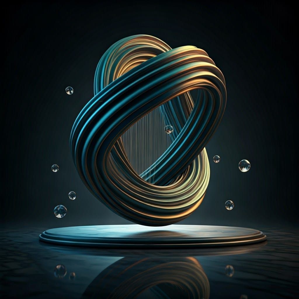 Gravity-Defying Sculpture in Iridescent Metallic Colors