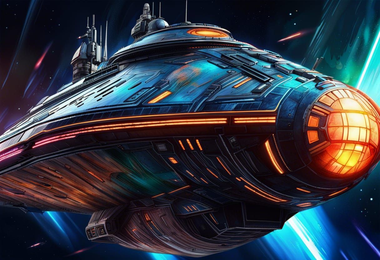 Sci-Fi Navy Ship Concept Art in Hyperrealistic Style