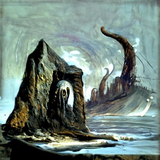Eerie Landscape in Symbolic Style
