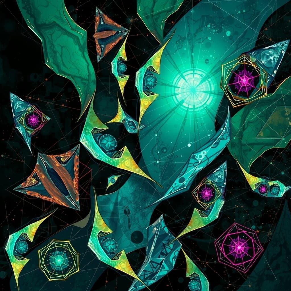 Multiverse Connections in Vibrant, Psychedelic Abstraction