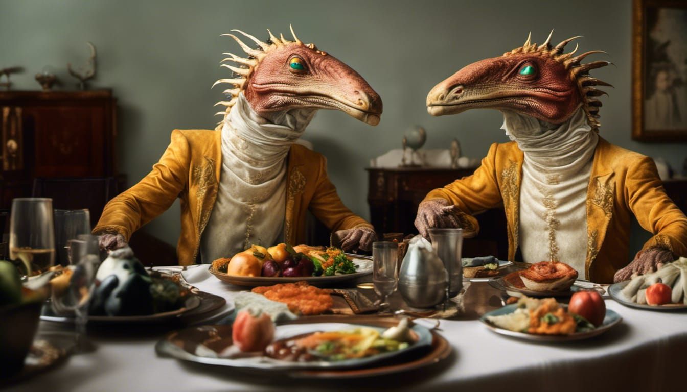 Art History Characters' Night Party: Hyperrealistic Photogra...