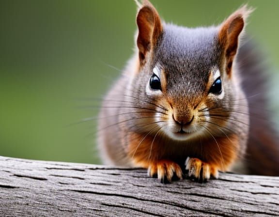Squirrel Kitten Perched on Branch