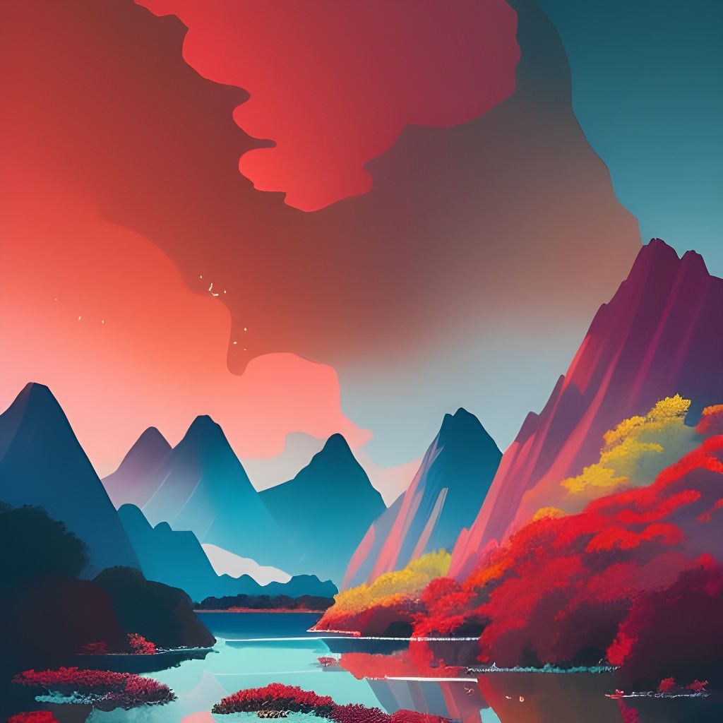 Desolate Landscape in Watercolor and Ink