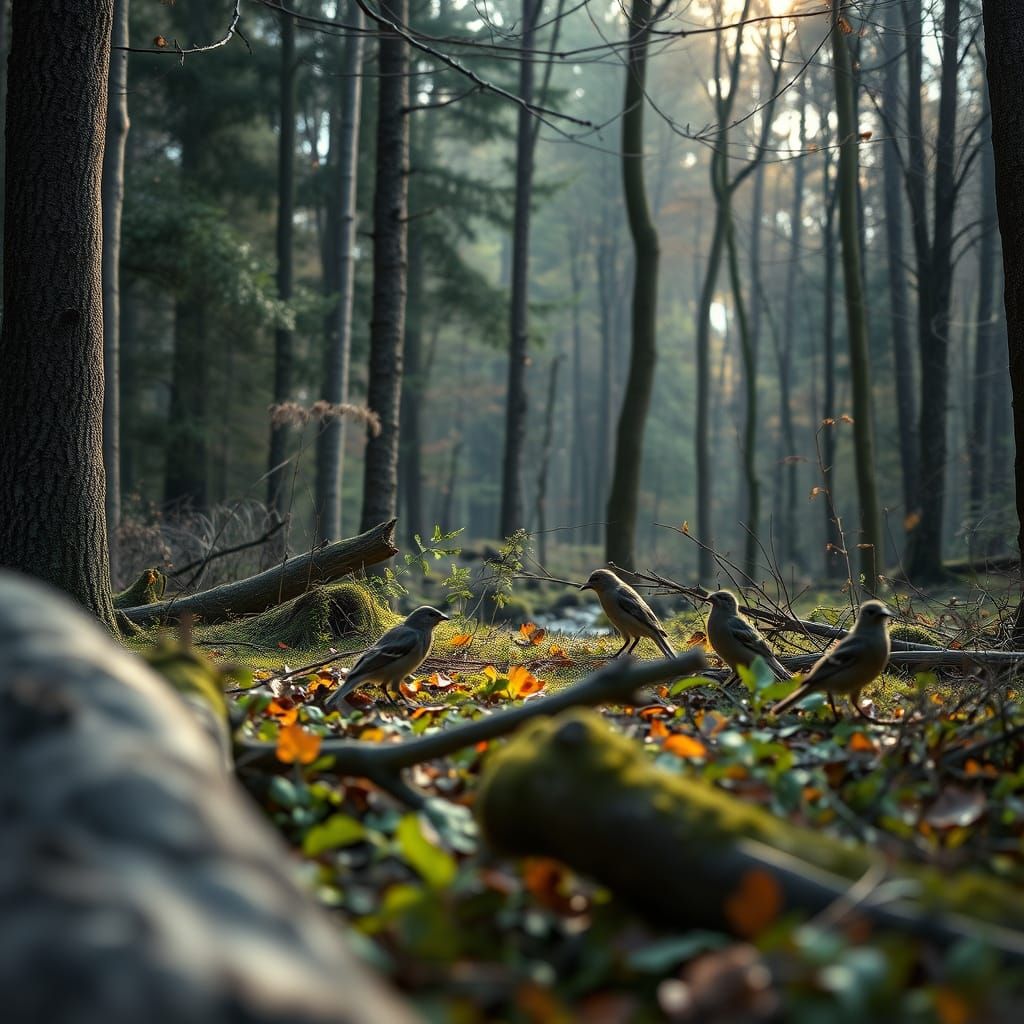 Lush New England Forest Alive with Wildlife