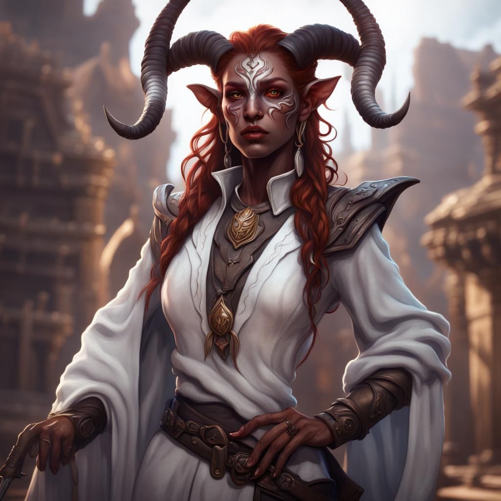 Tiefling College of Spirits Bard: Fantasy Art