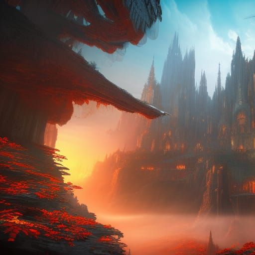 Fantastical Matte Painting with Intricate Details