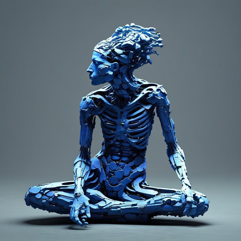 Futuristic Life Sculpture with Intricate Mech Details