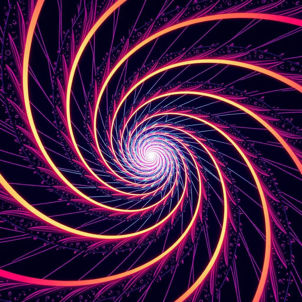 Mesmerizing Neon Spiral in Futuristic Digital Art Style