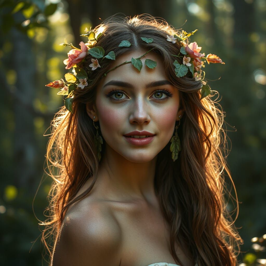 Ethereal Fae Portrait in Enchanted Forest