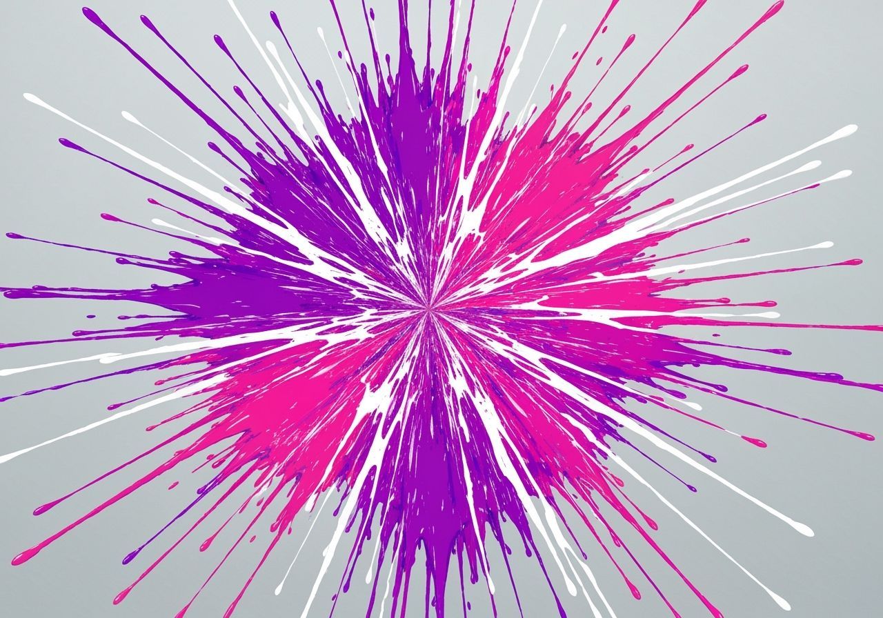 Colorful Paint Splatters with Starburst Pattern