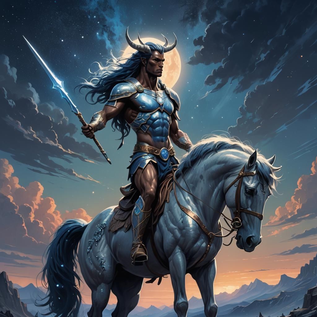 Majestic Centaur Under Twilight Sky in Fantasy Art Style