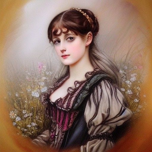 Victorian Girl Portrait in Fantasy Style