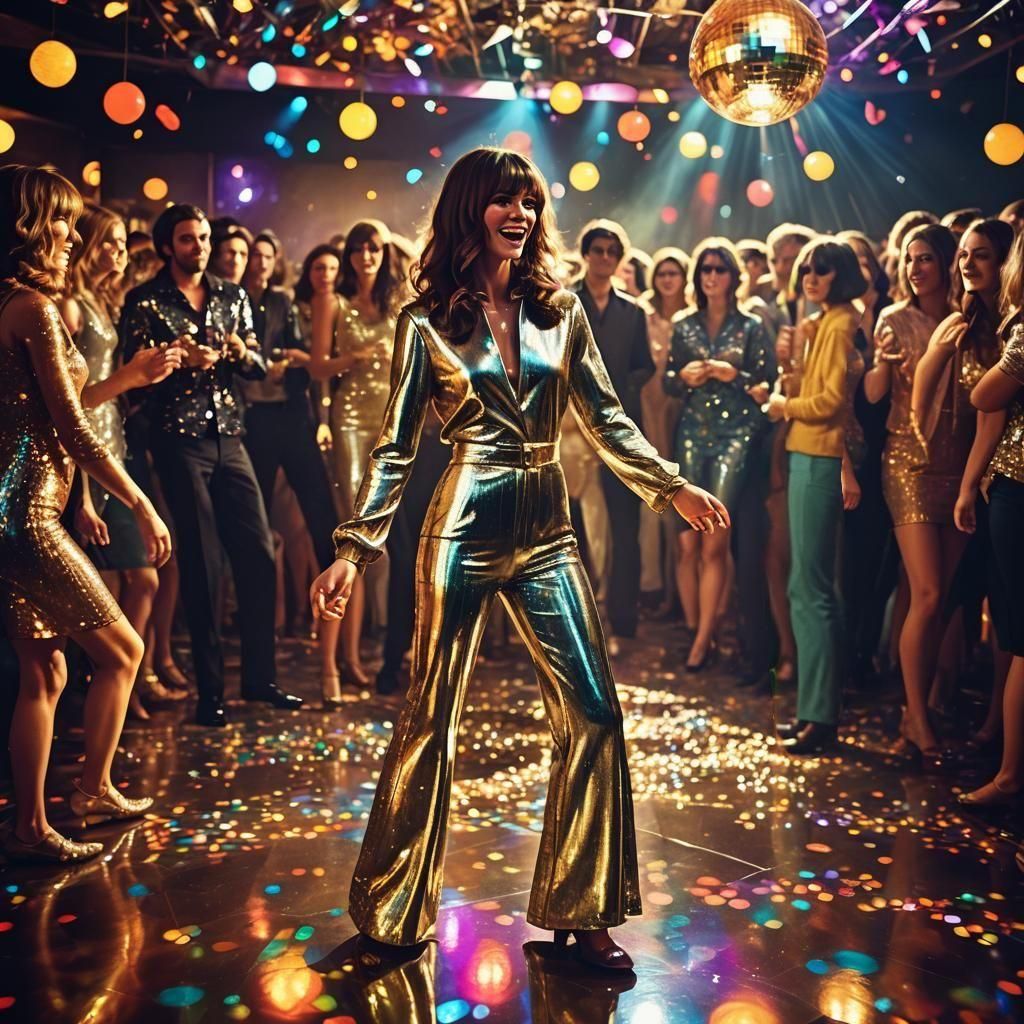 Groovy 60s Disco Scene in Film Grain