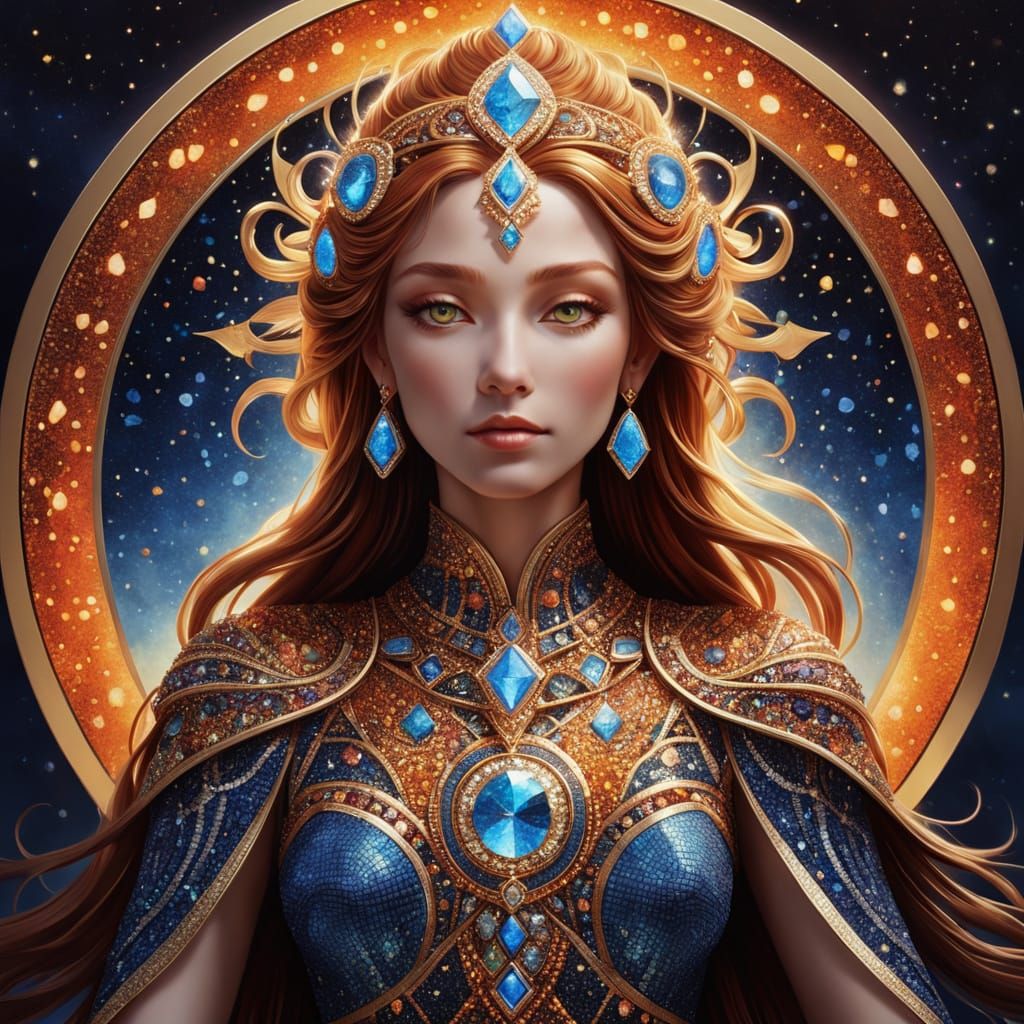 Celestial Goddess in Diamond Painting Style