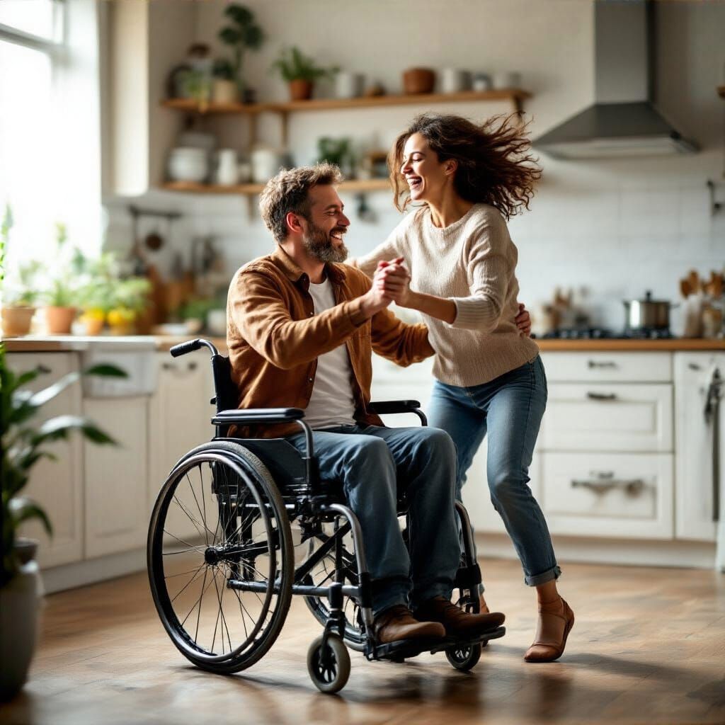 Couple Dancing: Joyful Moment Shared in the Kitchen