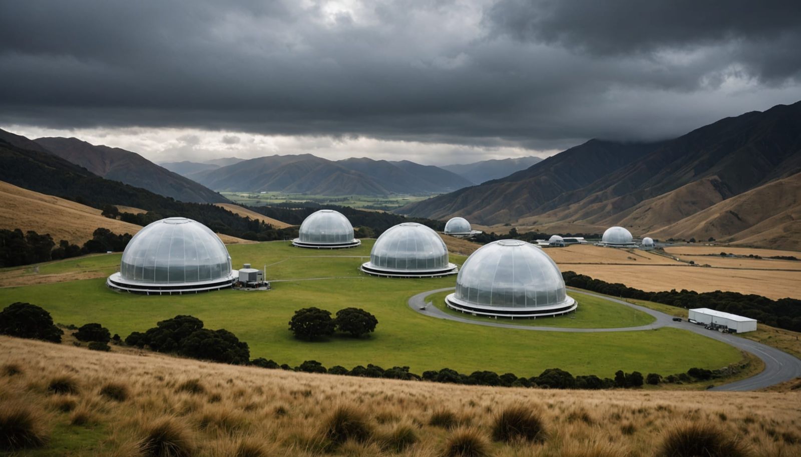 Remote Intelligence Station in New Zealand Under Moody Sky