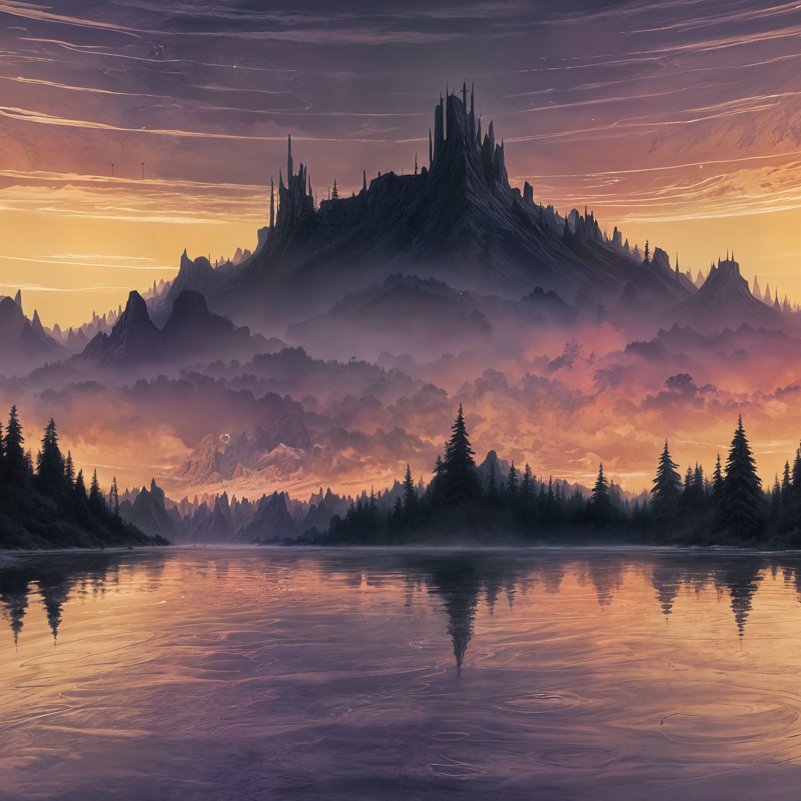 Mysterious Journey Through an Abstract Forest