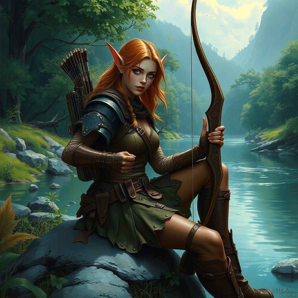 Half-Elf Ranger by Serene River