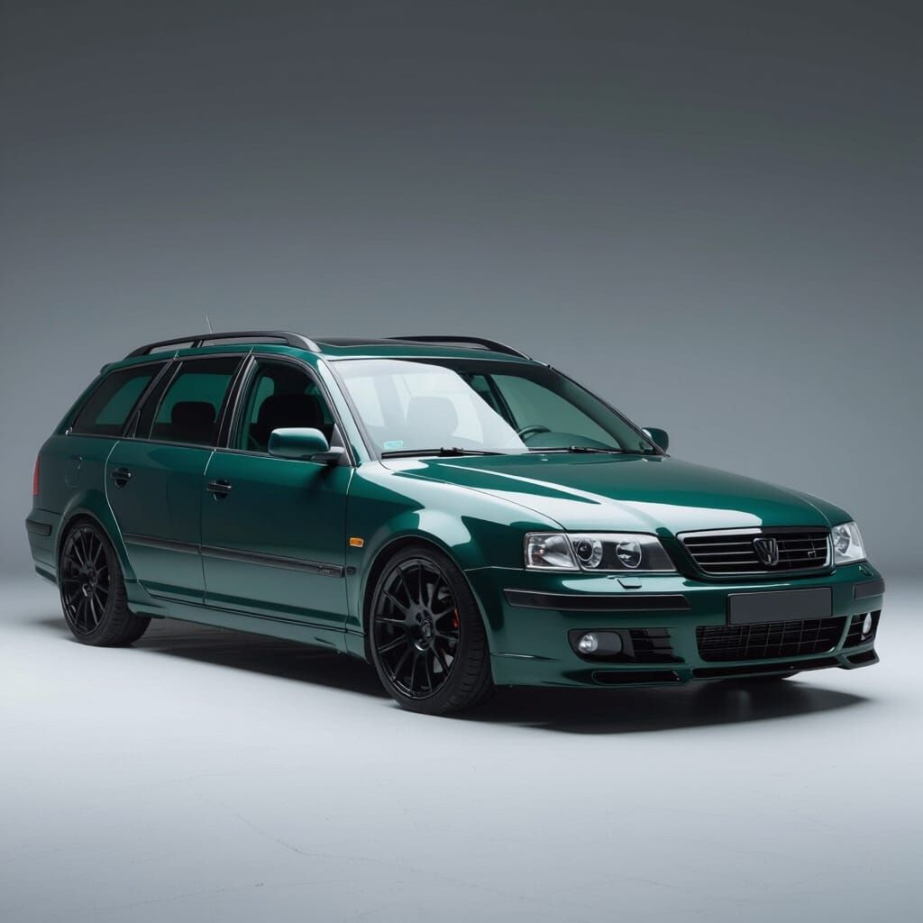 Dark Green Passat B5 FL with Matte Black Roof