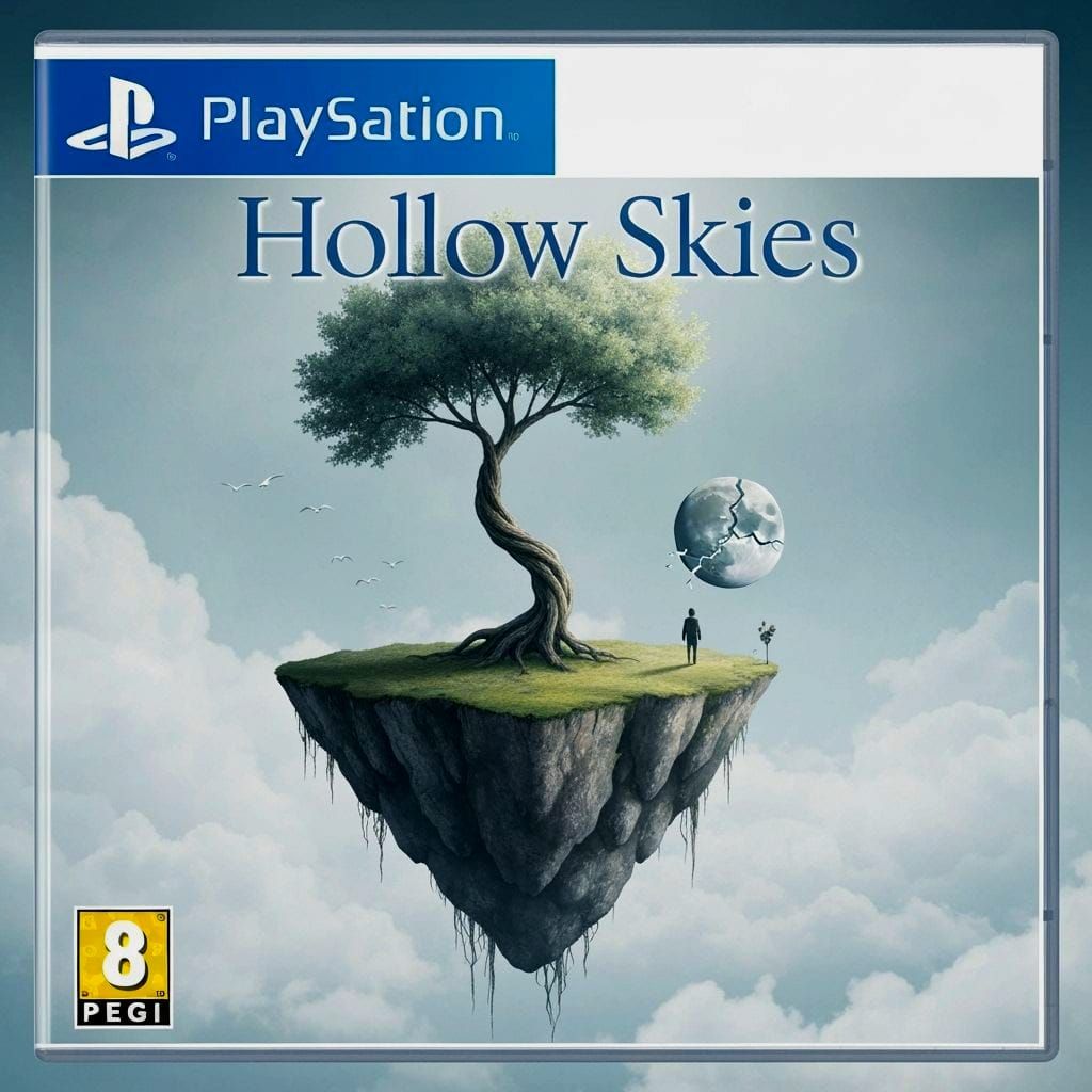 Surreal PlayStation Game Cover Art: Hollow Skies
