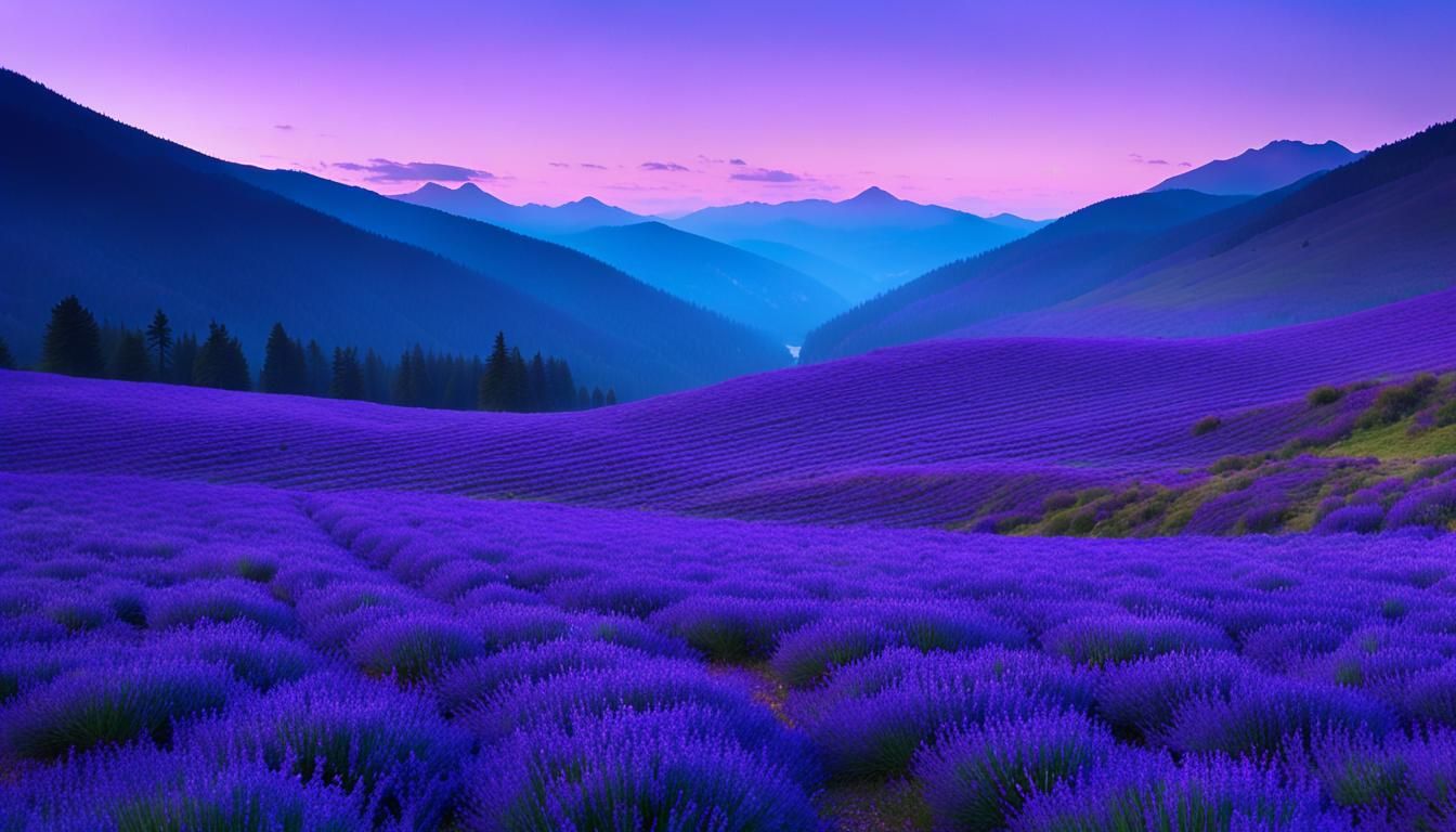 Violet Brook Shimmers in Lavender Twilight