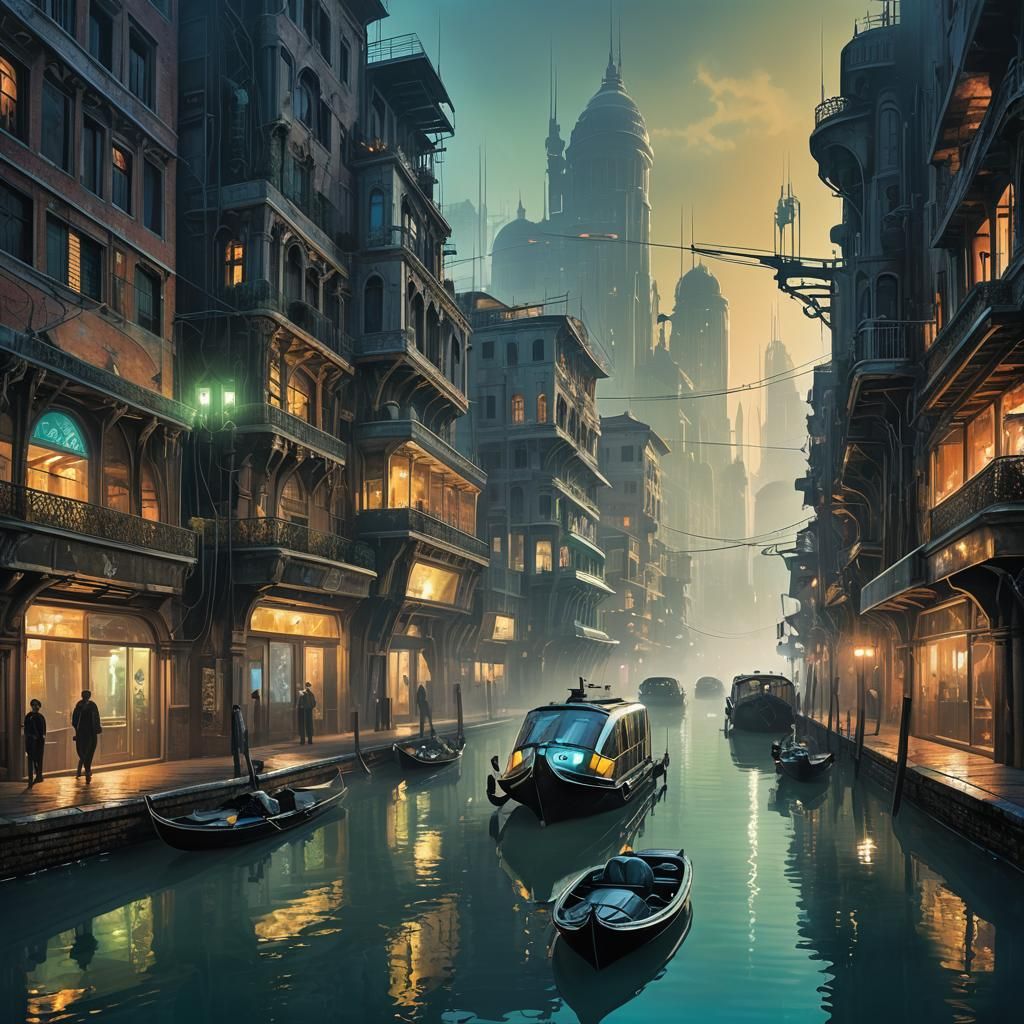 cyberpunk city of Venice