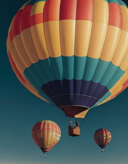 Colorful Hot Air Balloons in a Detailed Sky