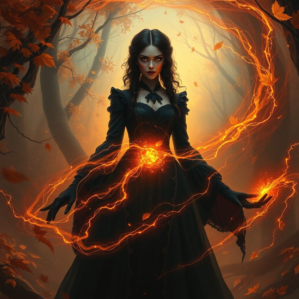 Mystical Winifred Sanderson, Victorian Sorceress, Autumnal V...