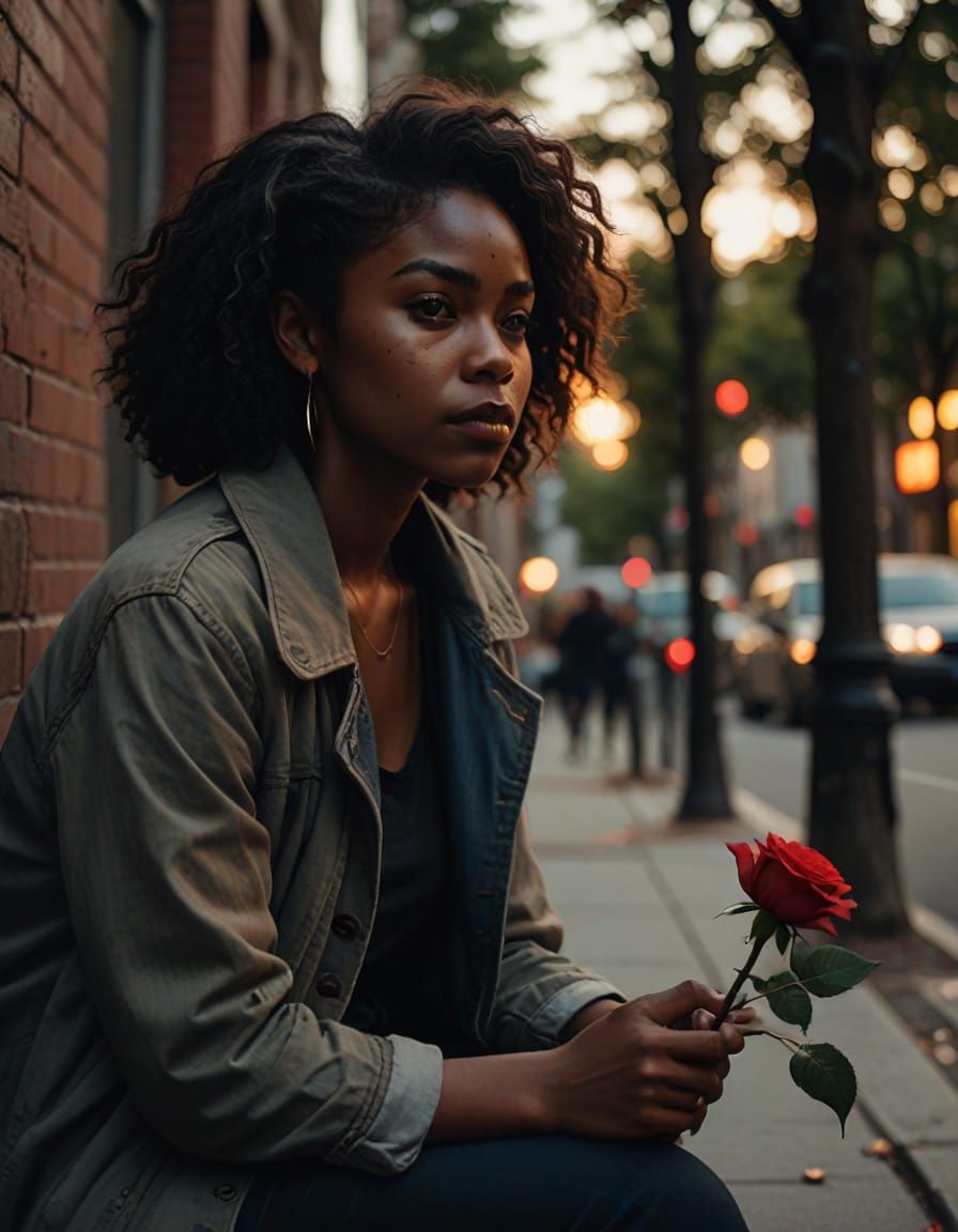 Moody Portrait of a Lovesick Woman in Warm Golden Light