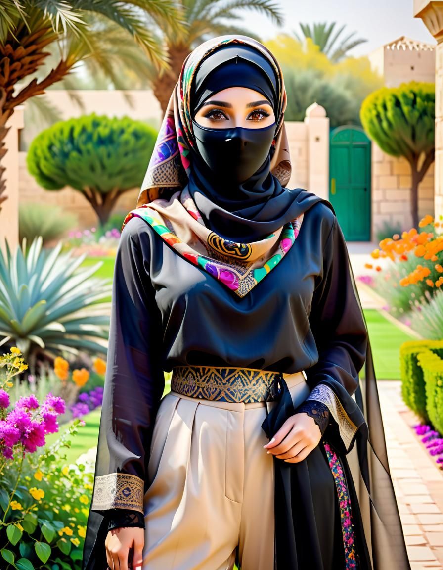 Middle Eastern Woman in Traditional Dress, Impressionistic S...