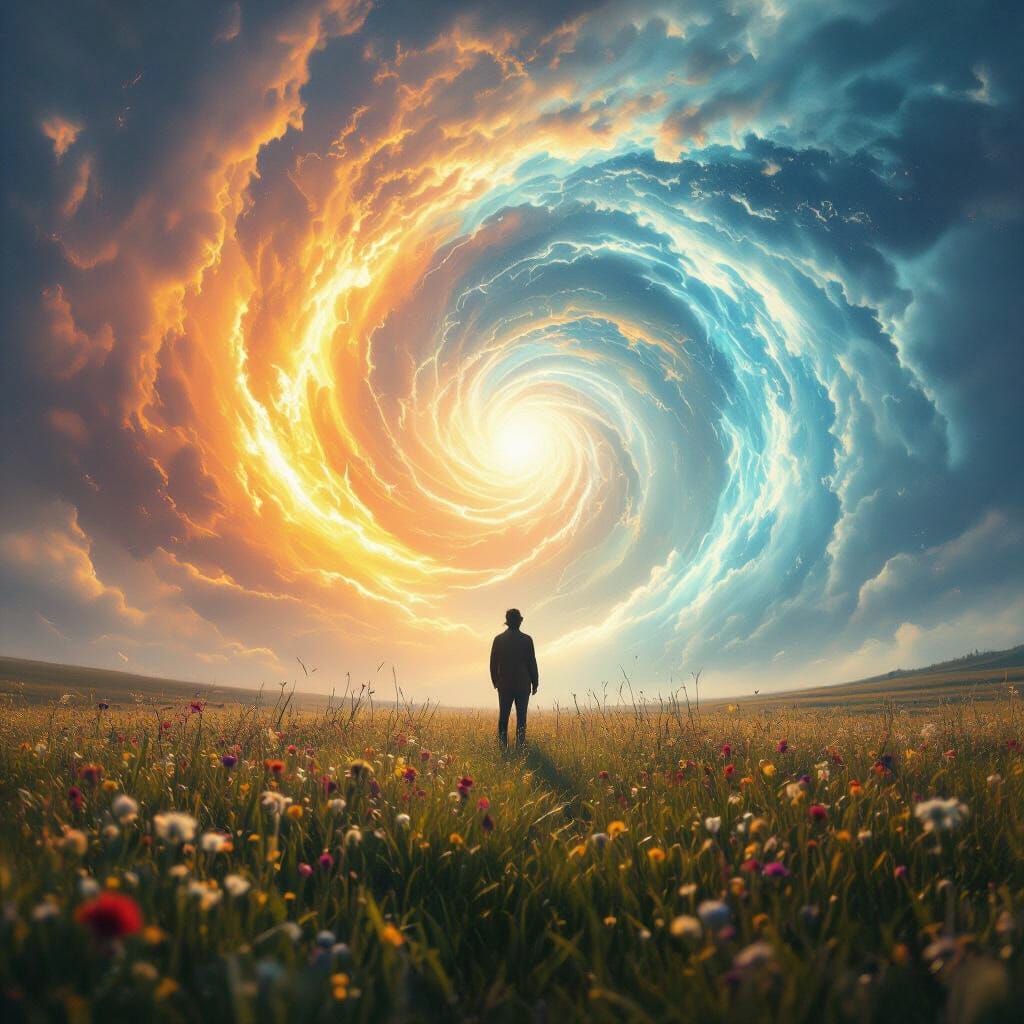 Cosmic Harmony in a Vibrant Meadow