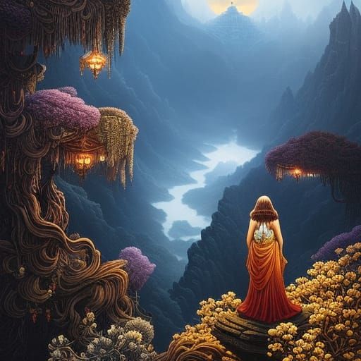 Dreamlike Woman in Detailed Digital Art