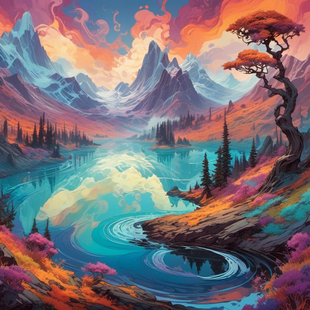 Surreal Marine Lake with Reverse Rainbows