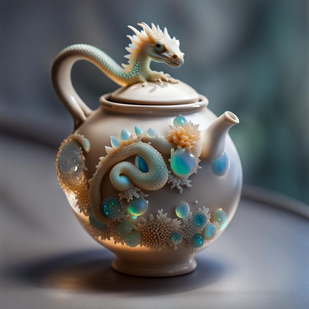 A weird eccentric Dragon teapot pottery