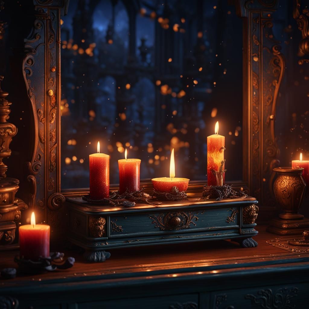Candlelight Fantasy: Detailed Matte Painting