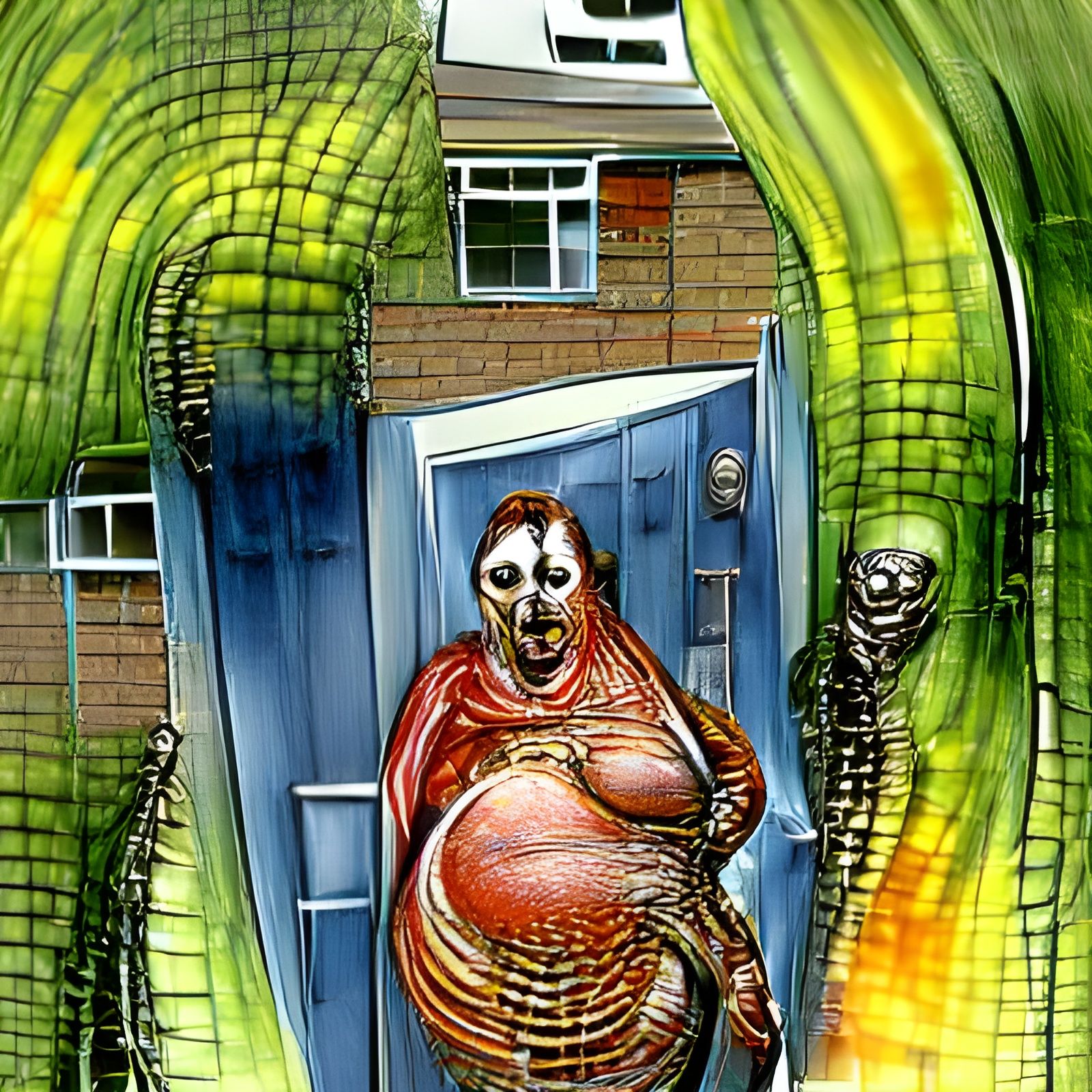 Sci-Fi Horror Pregnancy Illustration in Clive Barker Style