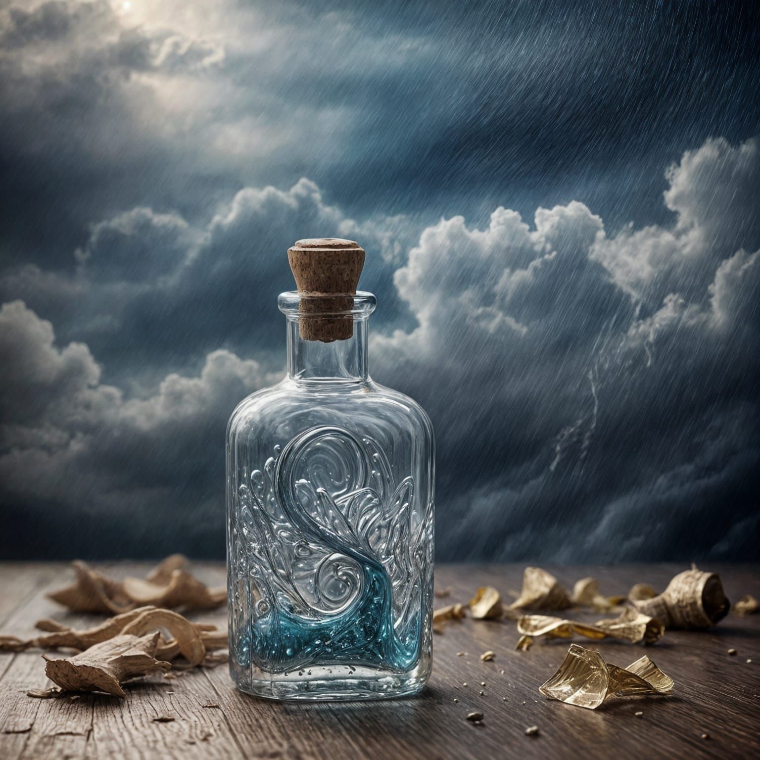 Stormy Wind Trapped Inside Antique Bottle