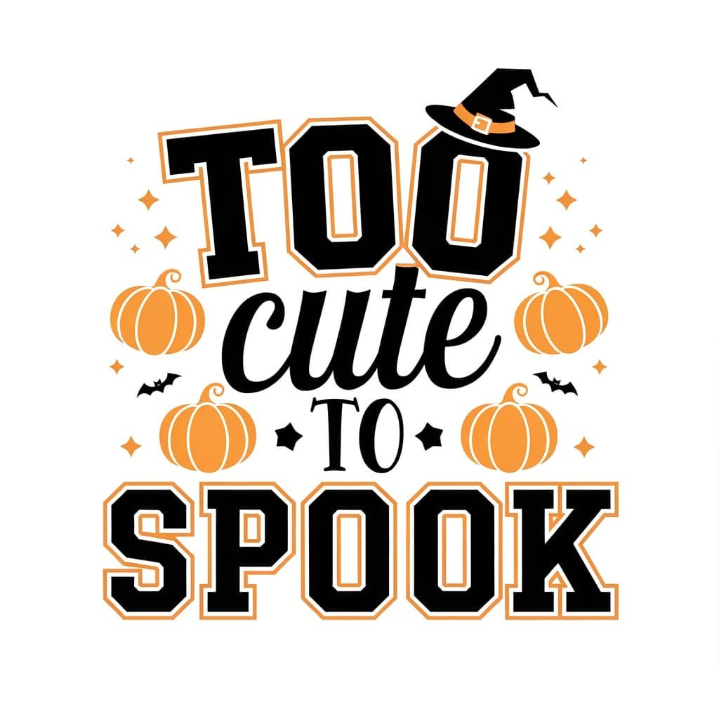 Too Cute to Spook Halloween Design