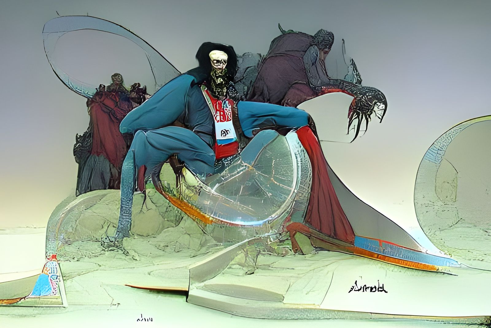 Morbius on Mobius Strip in Steampunk Horror Style