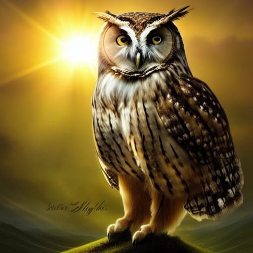 Divine Owl Knight in Heavenly Light