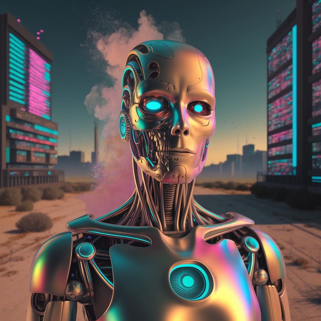 Cyberpunk Android with Yin-Yang Harmony