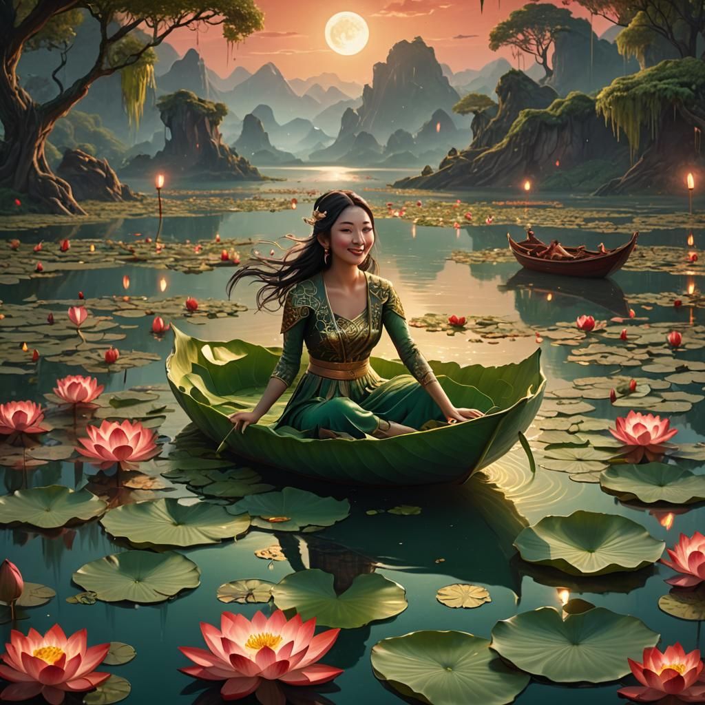 Dreamy Lotus Lake Dance in Unreal Engine 5