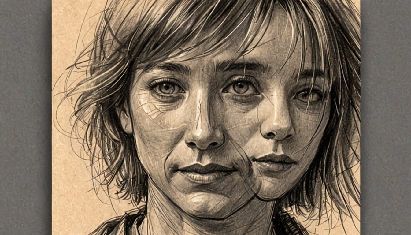Expressive Digital Portrait with Pencil Shading
